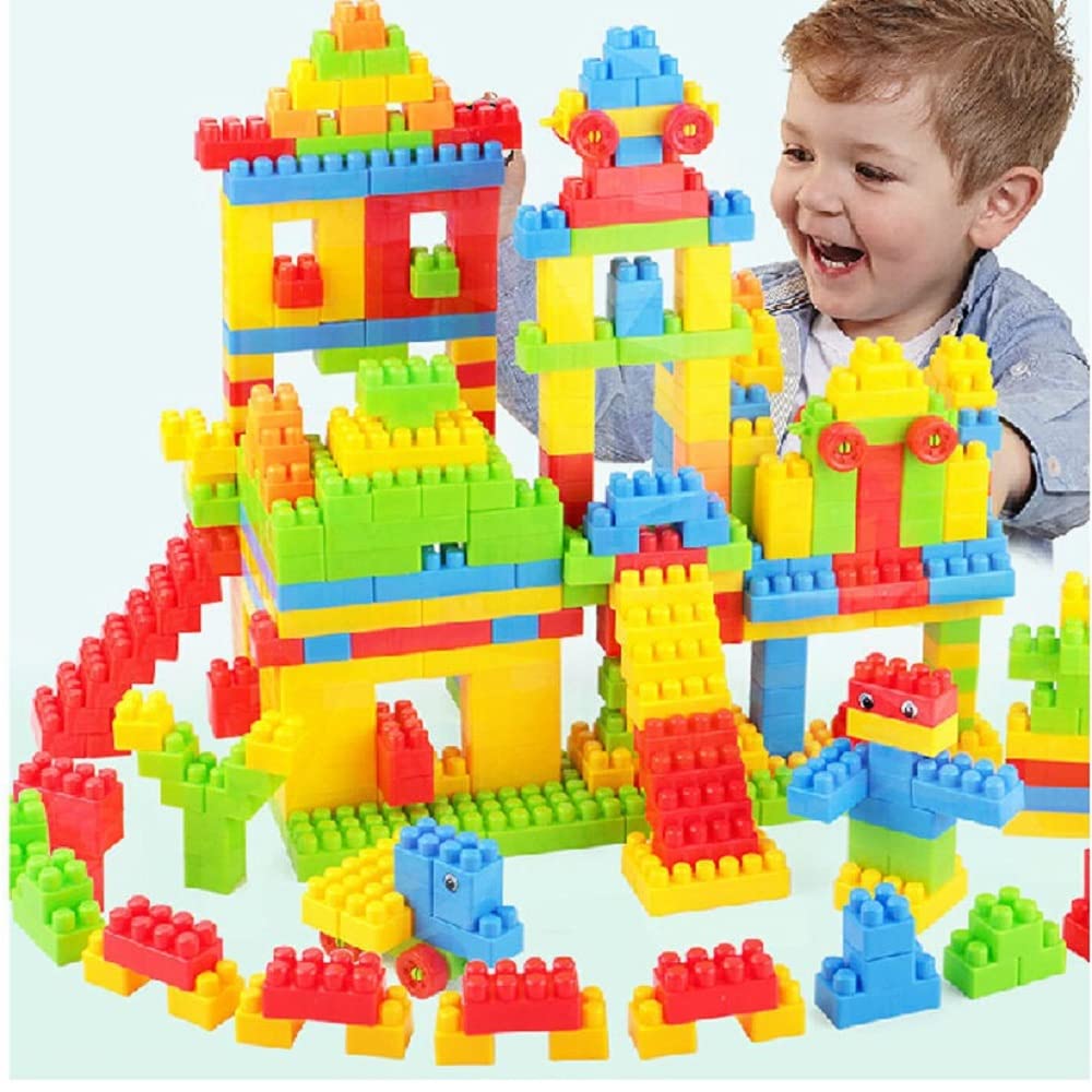 FunBlast DIY Plastic Building Blocks for Kids Building Blocks Toy for Kids Puzzle Games for Kid,Toys for Children Educational & Learning Toy for Kid,Girls & Boys -(250 Pieces Blocks with 38 Wheels)