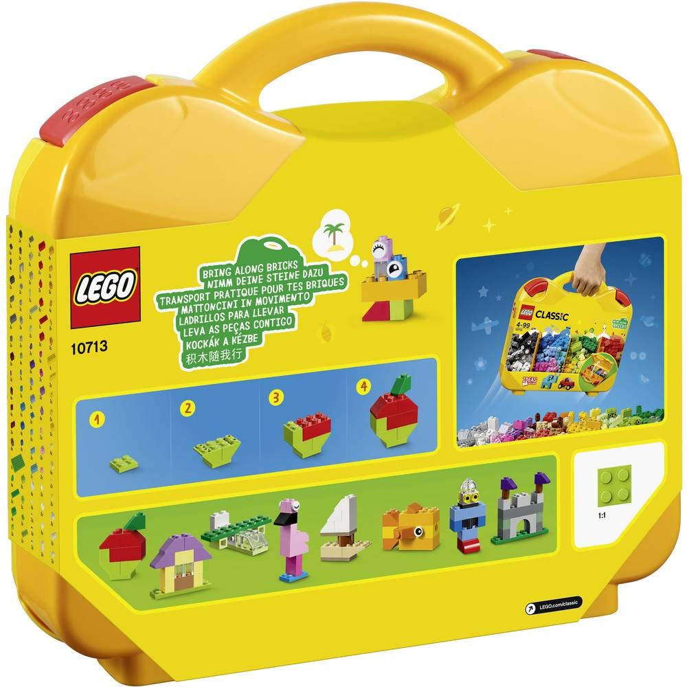 LEGO 10713 Classic Creative Suitcase, Toy Storage, Fun Colourful Basic Building Bricks for Kids, Multicolor (213 pieces)