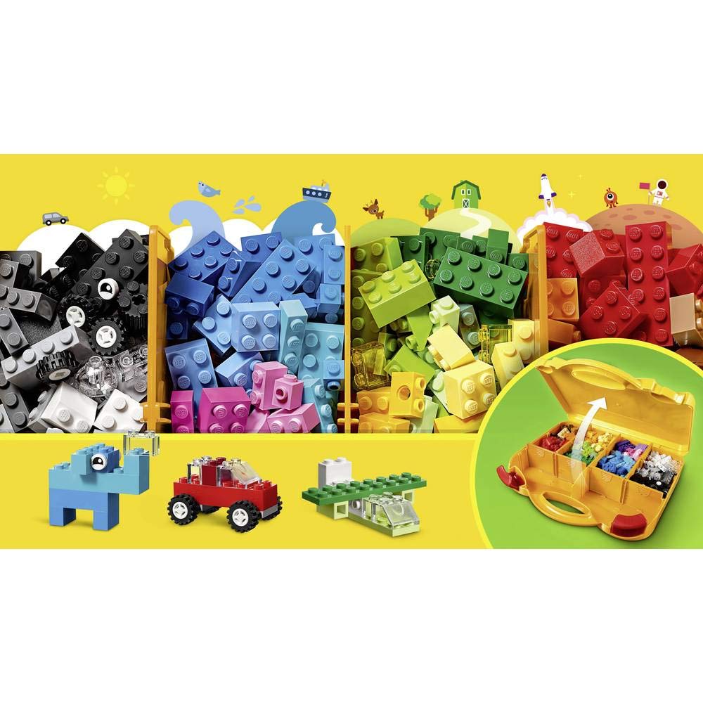 LEGO 10713 Classic Creative Suitcase, Toy Storage, Fun Colourful Basic Building Bricks for Kids, Multicolor (213 pieces)