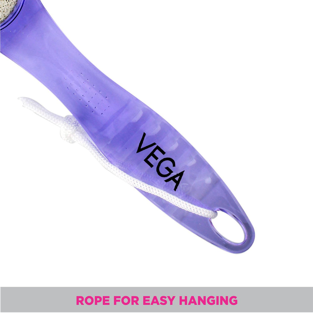 Vega Pumice Stone/Nail Brush with Handle, Color May Vary