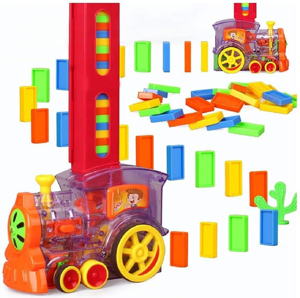 Amisha Gift Gallery Dominoes Funny Train Mega Pack 40 pcs Domino Train Toy Set, Domino Rally Train Model with Lights and Sounds Construction and Stacking Toys for Kids 3+Age