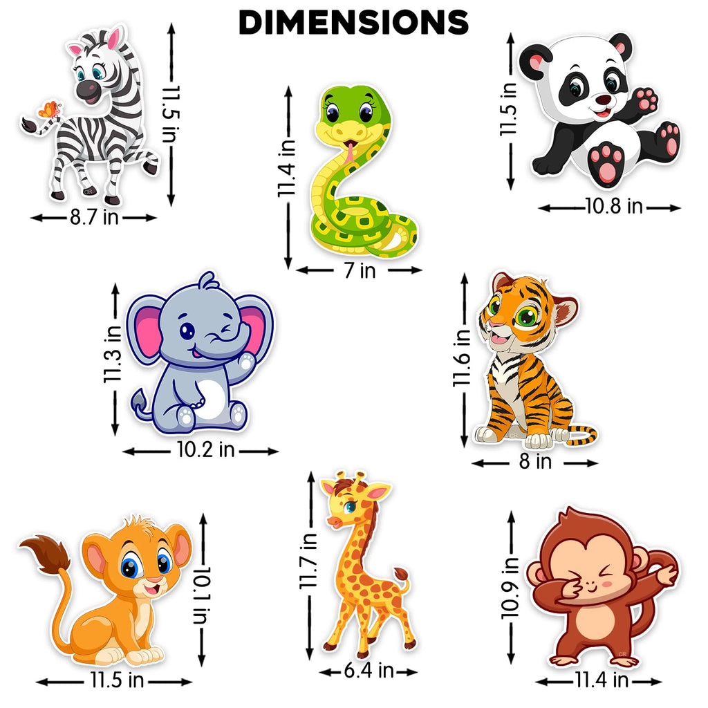 Zyozique Jungle Safari Birthday Decoration Kids,Animal Birthday Party Decoration Paper Bunting Banner with Balloons, Cake Topper,Foil Balloons, Cardstock Cutout,Glue & Arch Kit (Pack of 68)