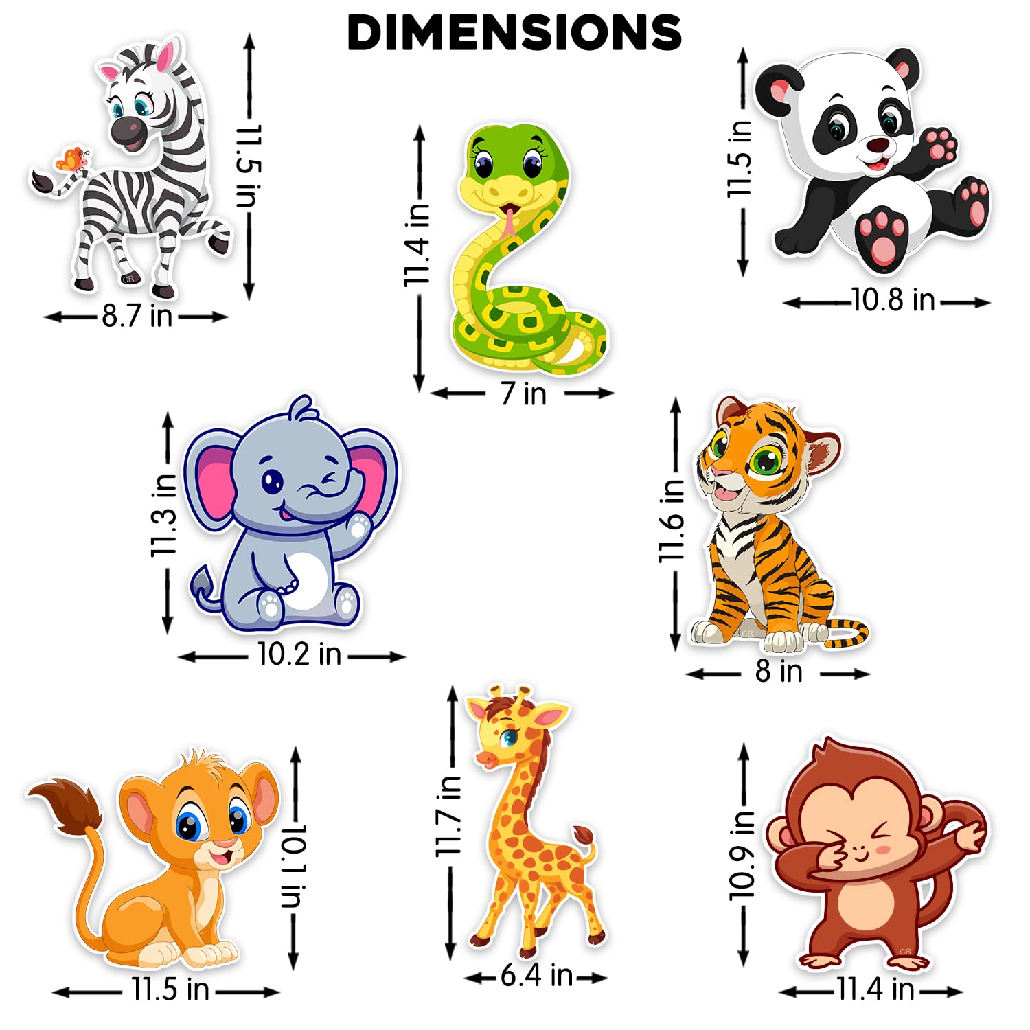 Zyozique Jungle Safari Birthday Decoration Kids,Animal Birthday Party Decoration Paper Bunting Banner with Balloons, Cake Topper,Foil Balloons, Cardstock Cutout,Glue & Arch Kit (Pack of 68)