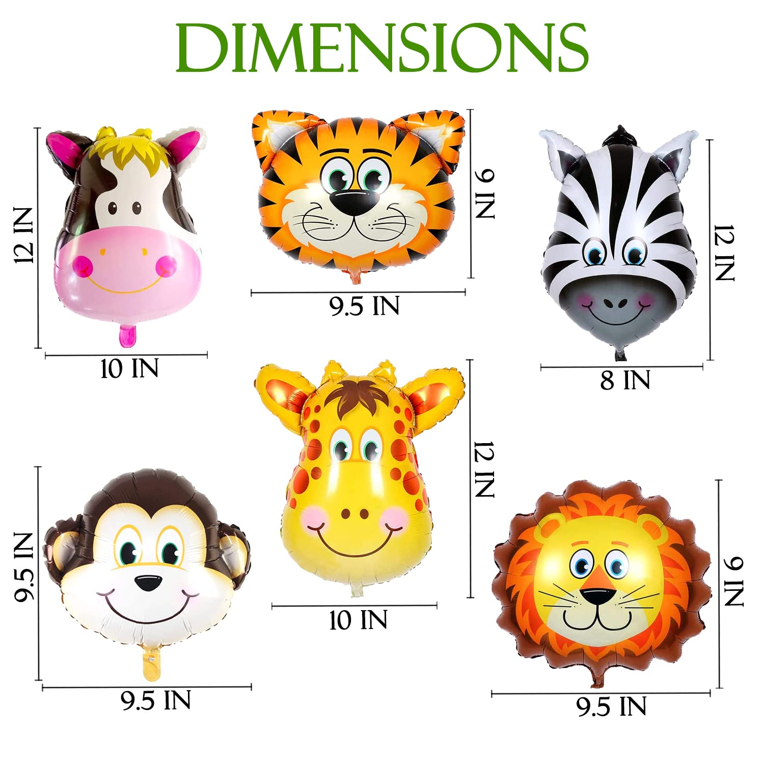 Zyozique Jungle Safari Birthday Decoration Kids,Animal Birthday Party Decoration Paper Bunting Banner with Balloons, Cake Topper,Foil Balloons, Cardstock Cutout,Glue & Arch Kit (Pack of 68)