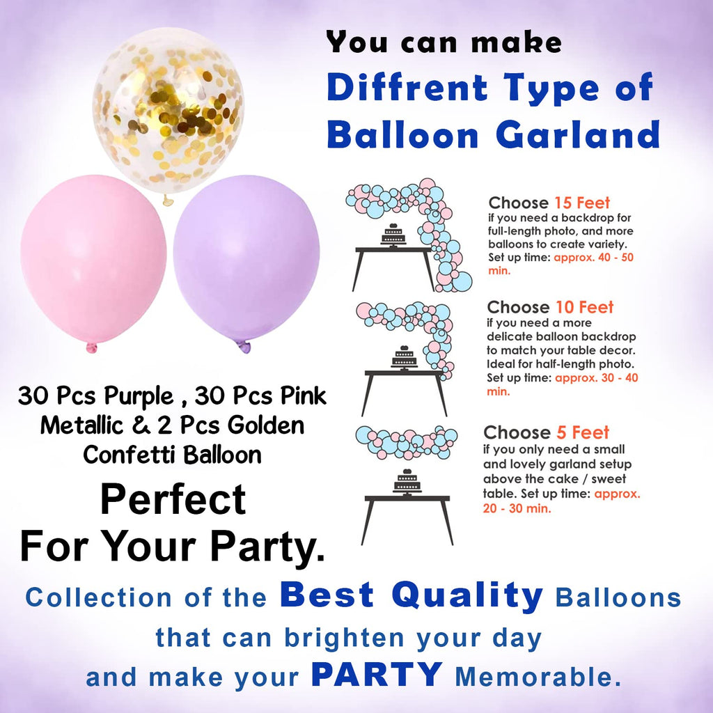 Party Propz Butterfly Theme Birthday Decorations - 80 Pcs Purple Happy Birthday Decoration Kit | Purple Balloons for Girls | birthday decoration curtains