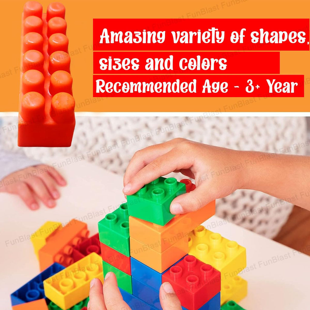 FunBlast DIY Plastic Building Blocks for Kids Building Blocks Toy for Kids Puzzle Games for Kid,Toys for Children Educational & Learning Toy for Kid,Girls & Boys -(250 Pieces Blocks with 38 Wheels)