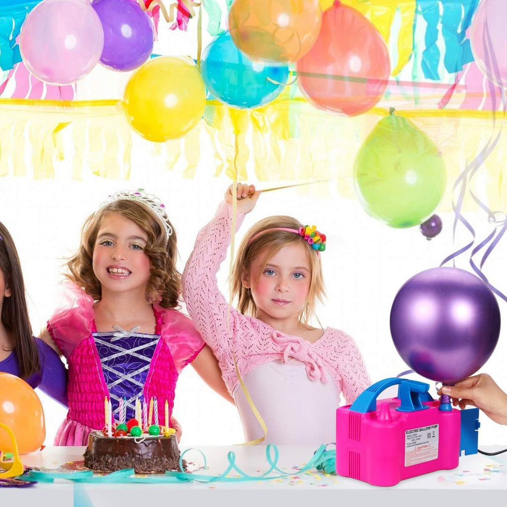 Storio Acrylonitrile Butadiene Styrene High-Power Electric Balloon Inflator With Dual Nozzles - Ideal For Wedding Parties, Multi-Color,1 Piece