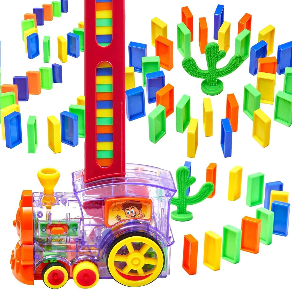 Amisha Gift Gallery Dominoes Funny Train Mega Pack 40 pcs Domino Train Toy Set, Domino Rally Train Model with Lights and Sounds Construction and Stacking Toys for Kids 3+Age