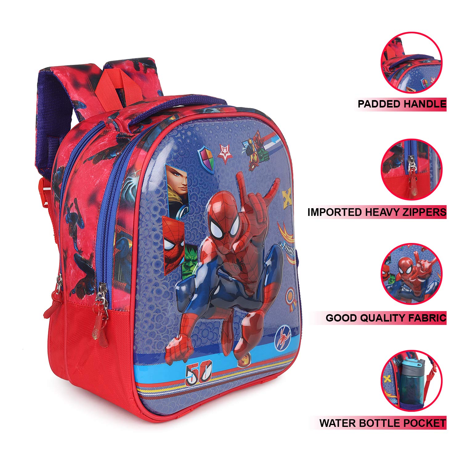 STYLBASE Kids Trends Spider Man 3D Character Embossed School Bag -2-6 Age